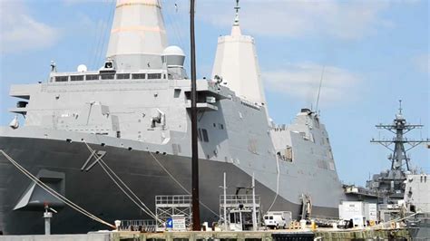 Uss San Antonio Lpd 17 And Arleigh Burke Class Destroyer At Norfolk