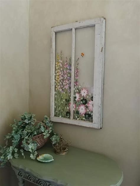 Window Artshabby Chic Wall Decorwindow Wall Artfoxglove Etsy Shabby