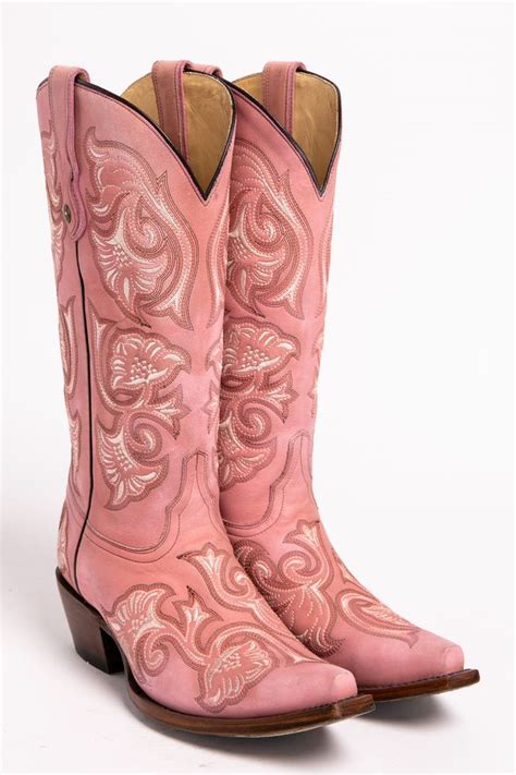 Corral Floral Embroidered Pink Cowgirl Boots Snip Toe Pink Pink Cowgirl Boots Cowgirl