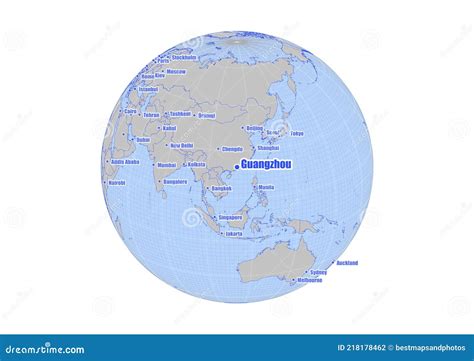 Map Showing Guangzhou,China on the World Map. Stock Illustration ...