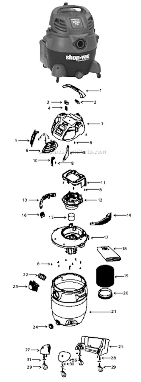 Shop Vac Parts Diagram List