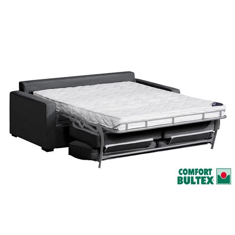 Canap Places Convertible Matelas Bultex Coton Anthracite