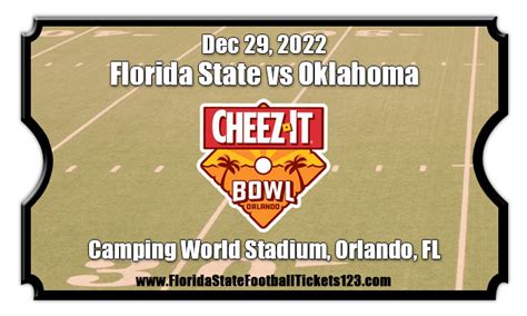 Florida State Seminoles Vs Oklahoma Sooners Tickets Cheez It Bowl