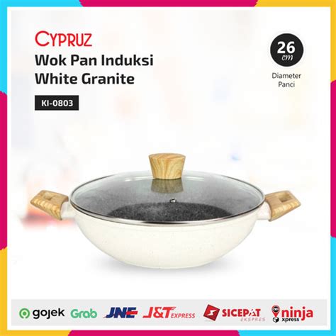 Jual Wok Pan Induksi Cypruz Ki Kuali Tutup Cm White Granite