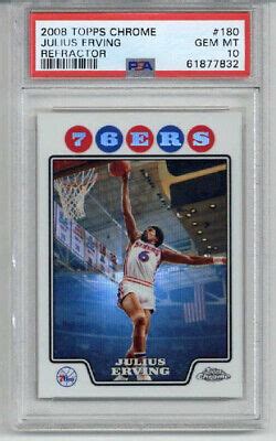 Topps Chrome Refractor Julius Dr J Erving Ers Psa Low