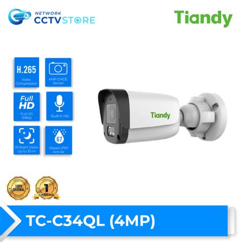 Jual Tiandy Tc C34QL 4MP I5W E Y 2 8mm Fixed Starlight IR Bullet Camera