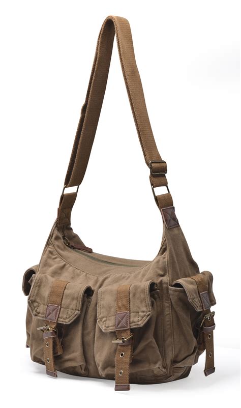 Gootium Military Style Vintage Canvas Leather Crossbody Messenger Bag