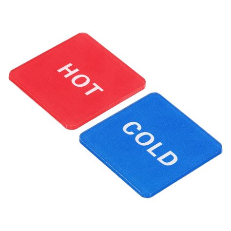 Uxcell Self Stick Hot Cold Water Label Square Sticker Signs Multicolor 20 Pack Walmart