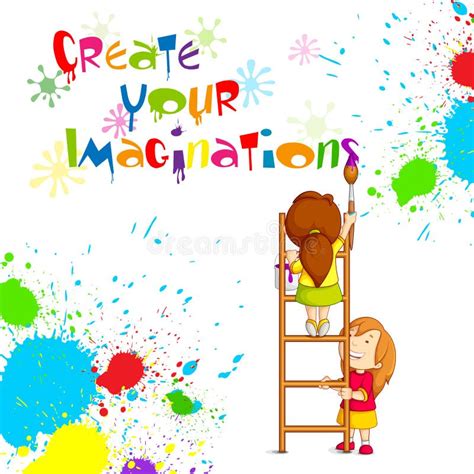 Kids Painting Competition Poster Stock Vector Illustration Of