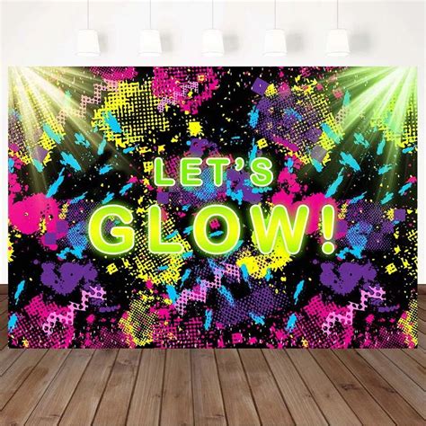 Let S Glow Birthday Photography Backdrops Glow In The Dark Neon Party