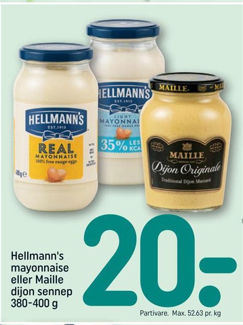 Hellmann S Mayonnaise Eller Maille Dijon Sennep Tilbud Hos Rema 1000