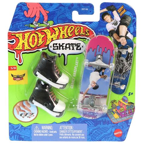 Set Mini Placa Skateboard Cu Pantofi Hot Wheels Gnarly Handplant HVJ91 Noriel