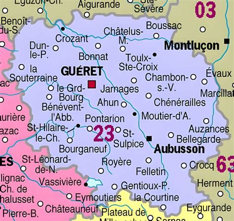 Carte Des Principales Communes De La Creuse Hot Sex Picture