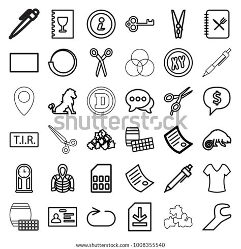 Template Icons Set 36 Editable Outline Stock Vector Royalty Free