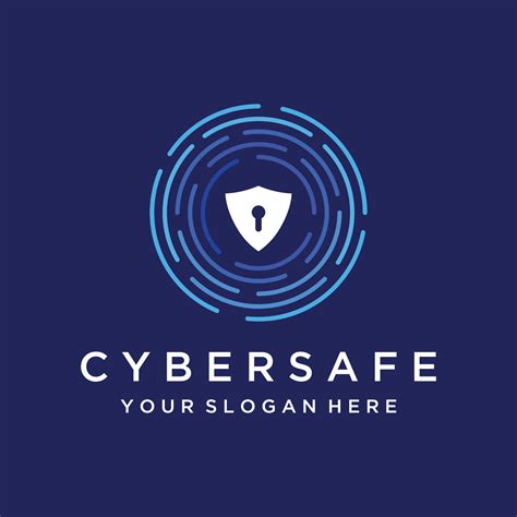 Creative technology digital cyber security logo template design with ...