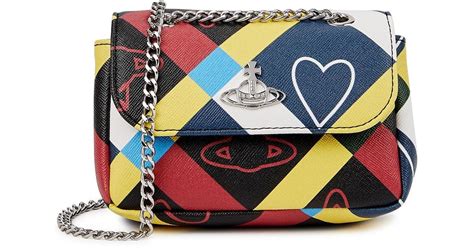 Vivienne Westwood Printed Faux Leather Cross Body Bag In Blue Lyst Uk