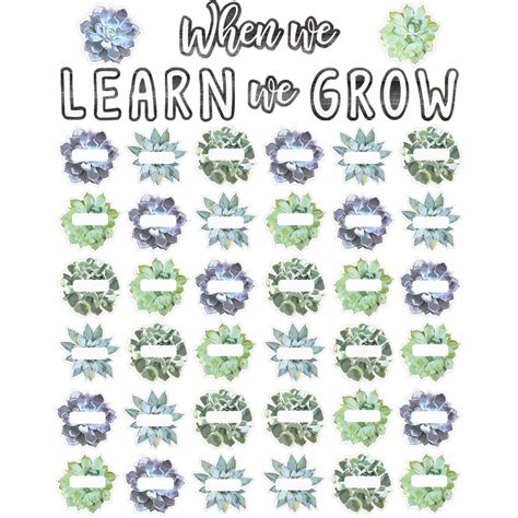 When We Learn We Grow Motivational Bulletin Board Set 50 Pieces