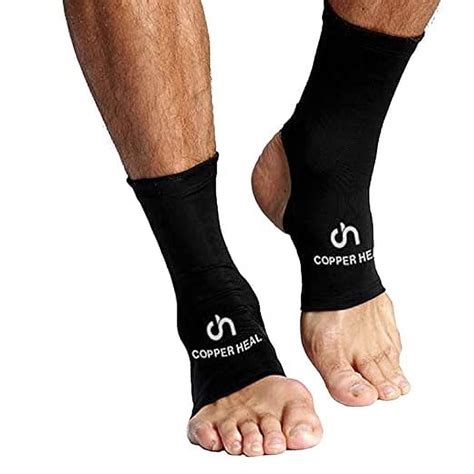 COPPER HEAL ANKLE Compression Sleeve PAIR Highest Copper Infused