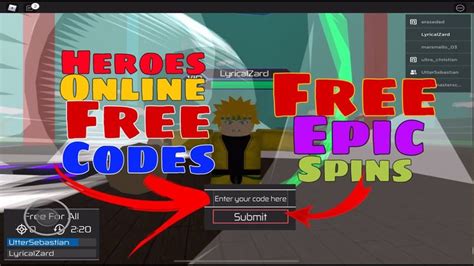 New Heroes Online Free Code By Arkhamdeluxe Gives Free Epic Spins A