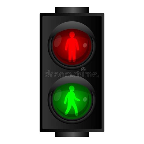 Pedestrian Traffic Lights Icon Flat Style Stock Vector Illustration