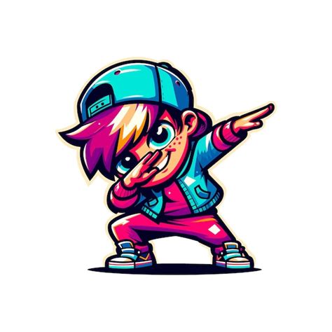 Premium Vector A Little Cool Boy Rocking The Dab Pose In A Vibrant