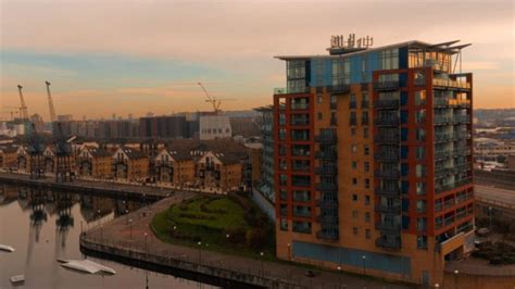 Aerial View of East London Docklands – Destination in Focus