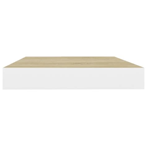 Schweberegale 4 Stk Eiche und Weiß 50x23x3 8 cm MDF Abisko