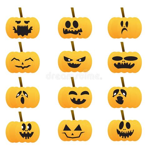 Pumpkin with a Ghost Face for Halloween Stock Illustration ...