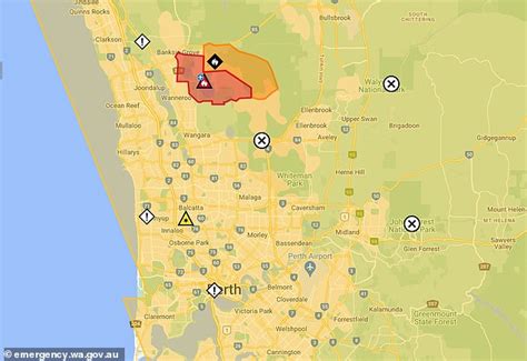 Perth bushfire: Map shows where ferocious blaze threatens lives and homes trends now