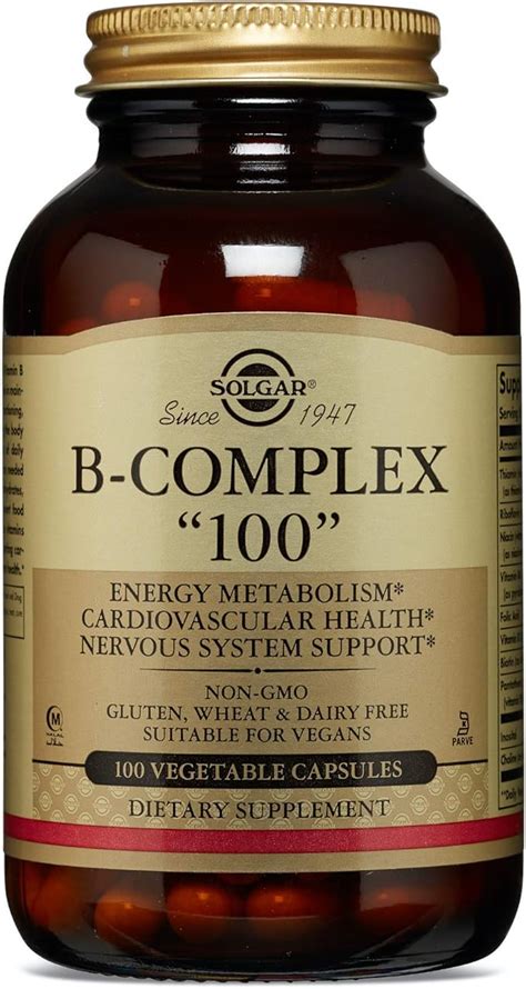 Solgar B Complex 100 100 Vegetable Capsules Heart Health Nervous System Support