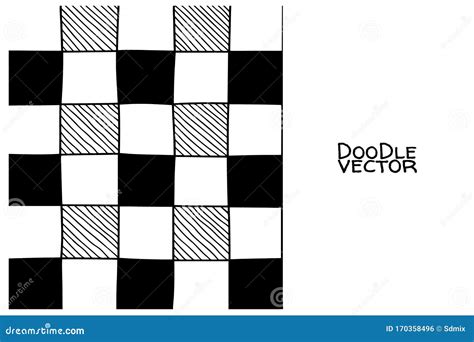 Hand Drawn Abstract Chessboard Pattern Stock Vector - Illustration of ...