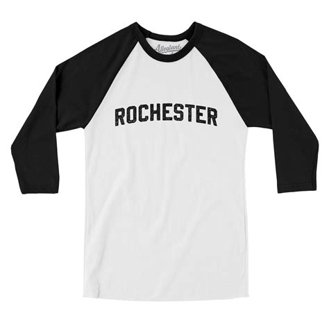 Rochester Varsity Men Unisex Raglan 3 4 Sleeve T Shirt Allegiant Goods Co