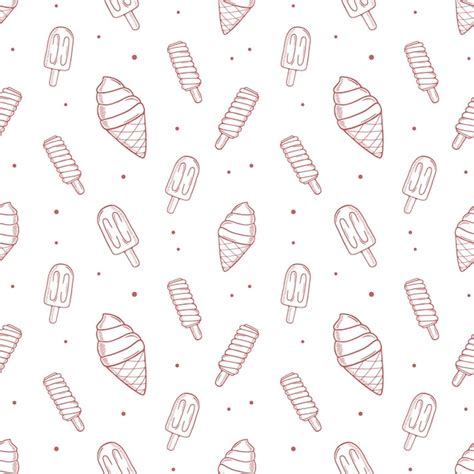 Premium Vector Ice Cream Hand Drawn Pattern Bacground