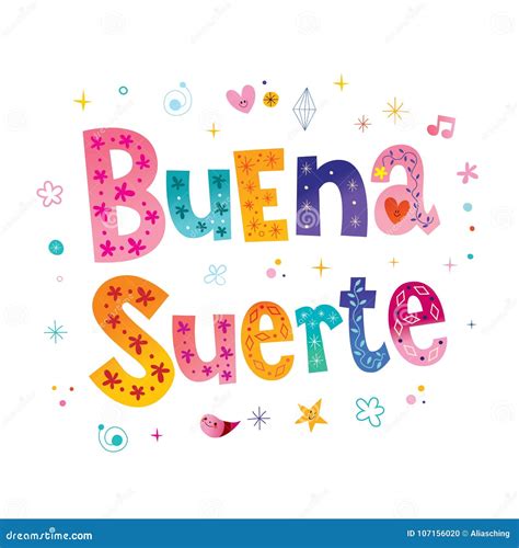 Buena Suerte - Good Fortune Good Luck in Spanish Stock Vector ...