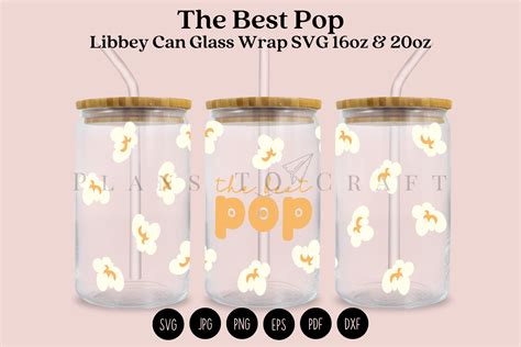 The Best Pop Libbey Can Glass Wrap Svg Graphic By Planstocraft