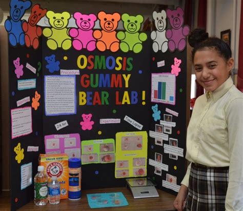 Osmosis gummy bear lab | Elementary science fair projects, Kids science fair projects, Science ...