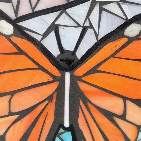 Panel De Mariposa Monarca De Mosaico De Vidrieras Para Colgar Etsy Espa A