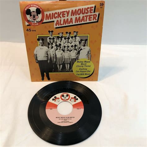 Mickey Mouse Alma Mater Mickey Mouse Club Rpm Record Ebay