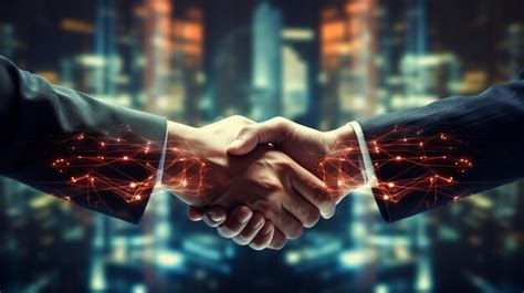 Premium Ai Image Double Exposure Of Business Handshake For Successful