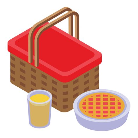 Picnic Basket Pie Icon Isometric Vector Food Picnic Basket 15871677