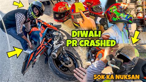 Diwali Celebration Ke Din Hua Crash😭 New Ktm Rc390 Crashed On Diwali Preparation For Ladakh Ride