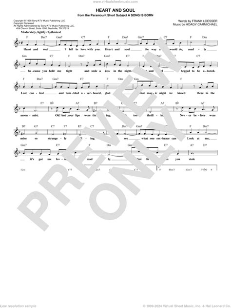 Hoagy Carmichael Heart And Soul Sheet Music Fake Book PDF