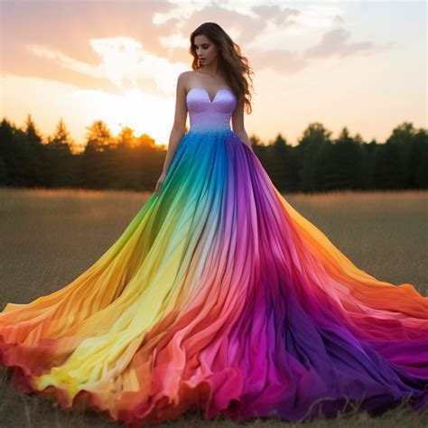 Rainbow Dress In 2024 Rainbow Wedding Dress Rainbow Prom Dress Ball Dresses