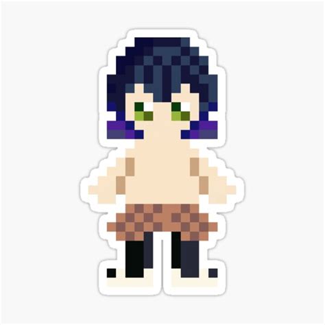 Kimetsu No Yaiba Demon Slayer Inosuke Hashibira Pixel Art Sticker