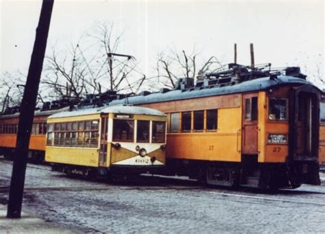 Northern Indiana Railway Birney Car Passing A South Shore Train On