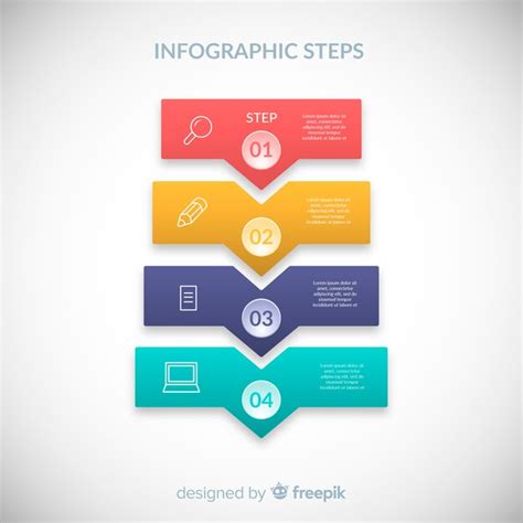 Free Vector Colorful Infographic Steps Concept In Flat Design