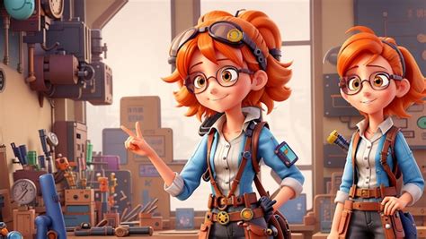 Premium Photo Anime Girl Image Showcasing A Techsavvy And Ingenious Inventor With Short Spunky