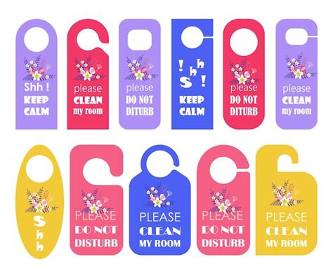 Premium Vector Door Hangers Set Vector Colorful Paper Plastic