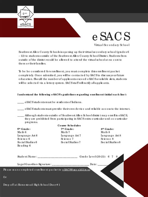 Fillable Online Southwest Allen County Schools opens enrollment for ...