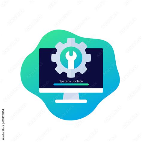 System Update Icon With Computer Stock Vector Adobe Stock